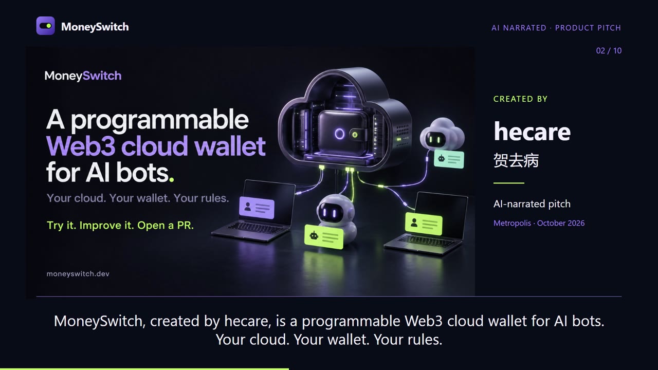 MoneySwitch Web3 cloud wallet pitch